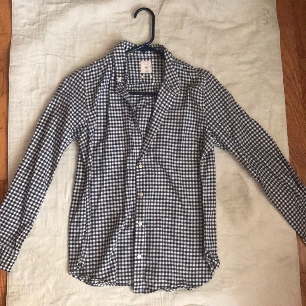 Gap Gingham Navy Casual button down shirt
